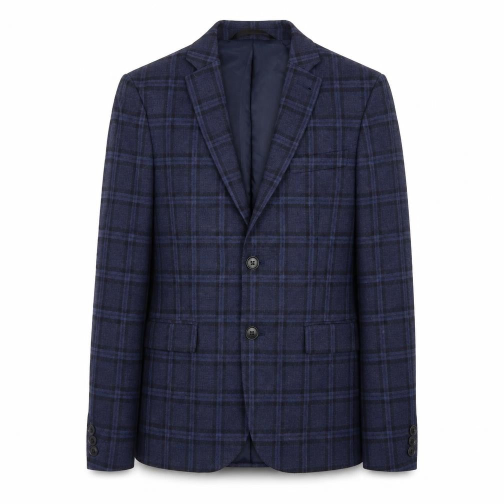 Next Teens Blue Check Blazer Size 4 Regular Fit Lined Jacket