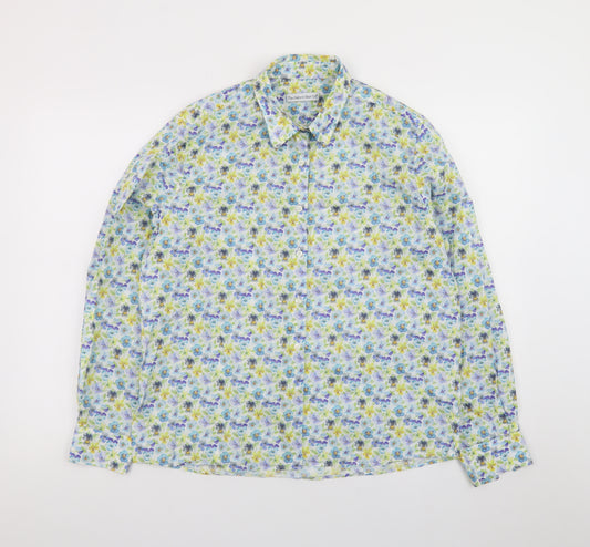 The Oxford Shirt Co. Womens Multicoloured Floral Cotton Button-Up Shirt Size 16