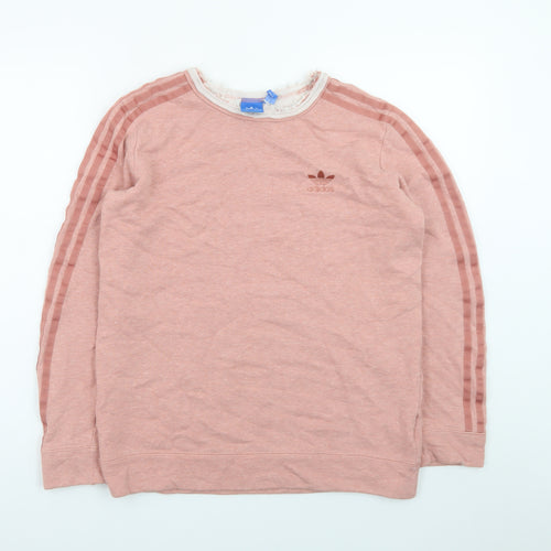 Adidas Womens Pink Crew Neck Long Sleeve Pullover Sweatshirt UK 8