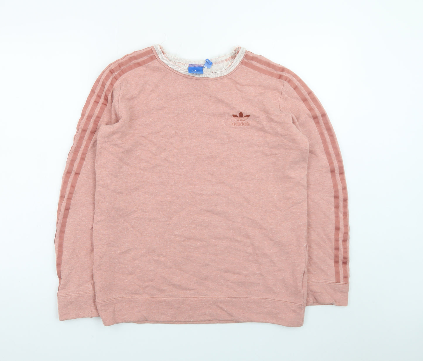 Adidas Womens Pink Crew Neck Long Sleeve Pullover Sweatshirt UK 8
