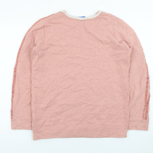 Adidas Womens Pink Crew Neck Long Sleeve Pullover Sweatshirt UK 8