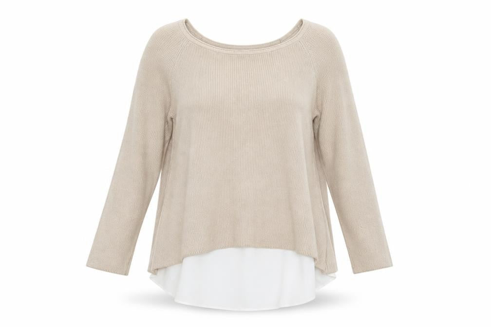 Front view of Marks & Spencer women’s beige, size UK 12, jumper