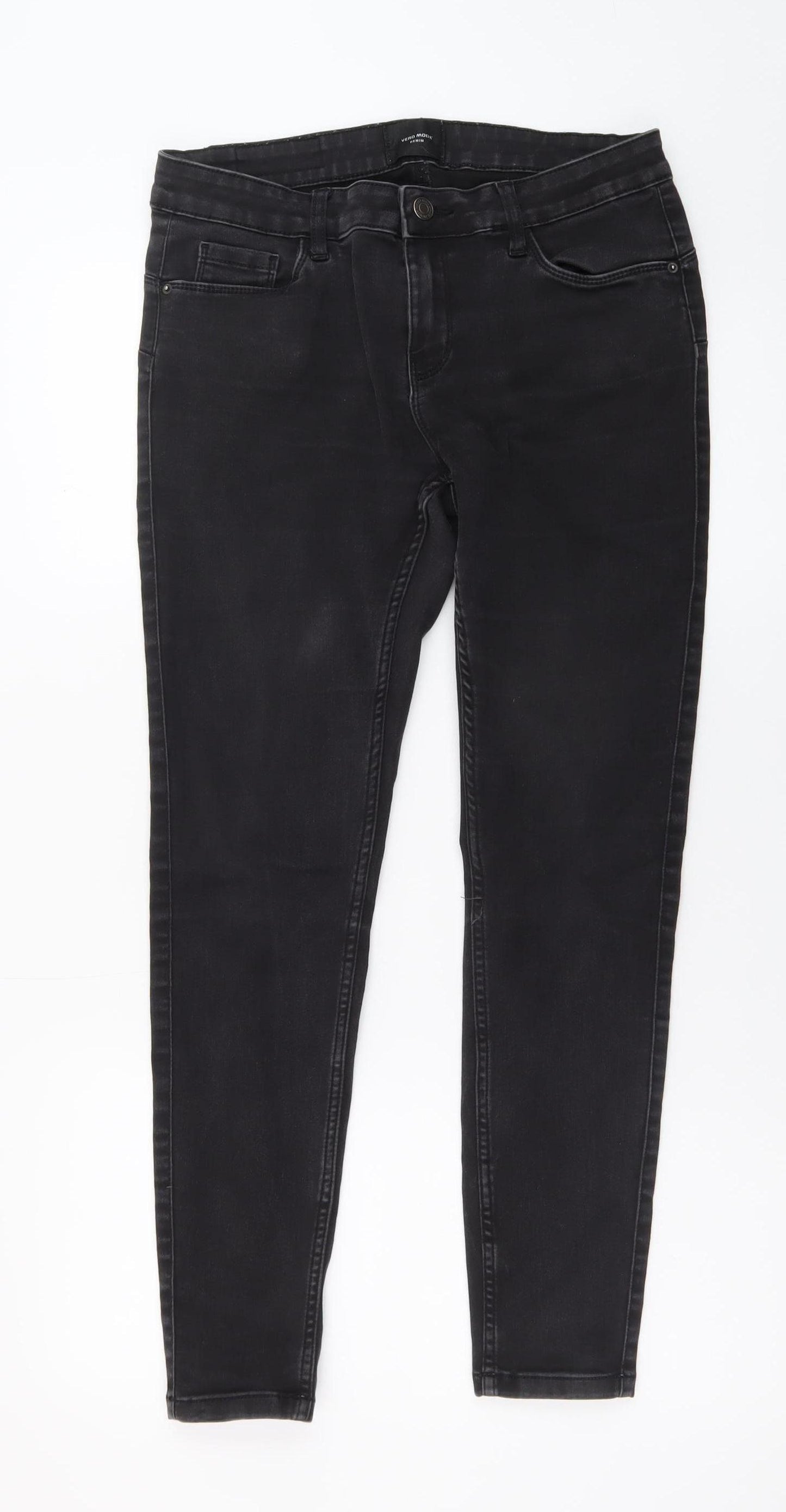 Vero Moda Women's Black Skinny Jeans M 30in Slim Fit Denim
