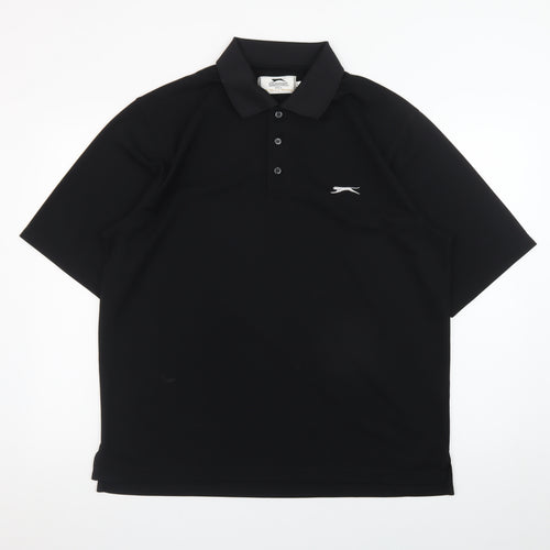 Slazenger Men's Black Golf Polo Shirt Size L Lightweight Polyester