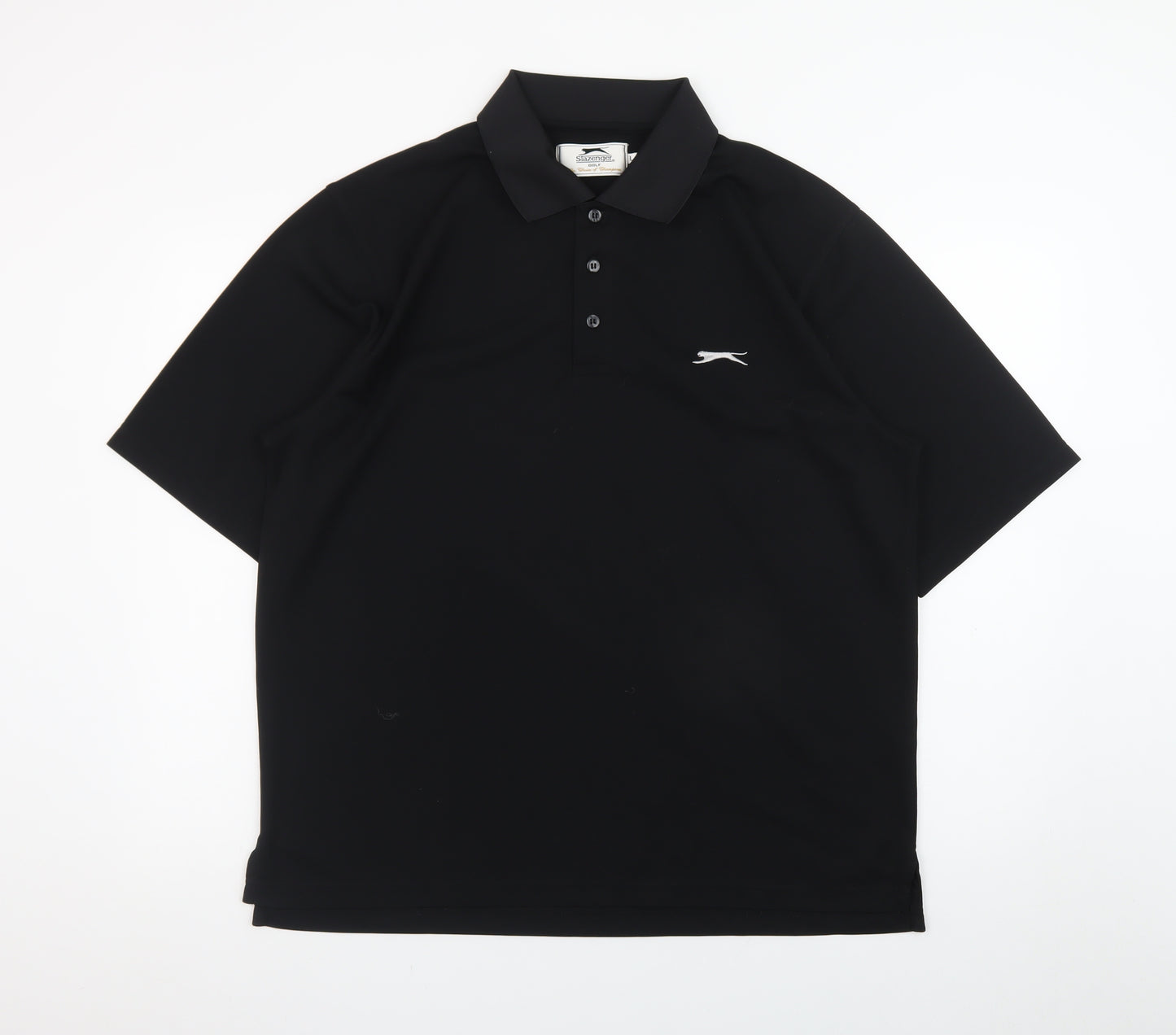 Slazenger Men's Black Golf Polo Shirt Size L Lightweight Polyester