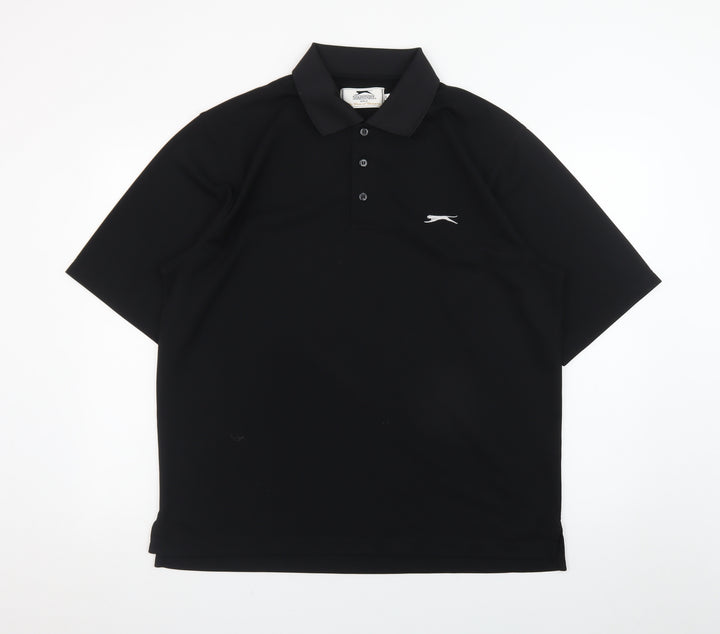 Slazenger Men's Black Golf Polo Shirt Size L Lightweight Polyester