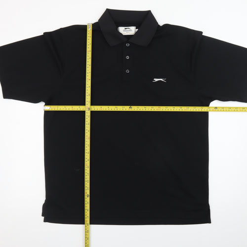 Slazenger Men's Black Golf Polo Shirt Size L Lightweight Polyester