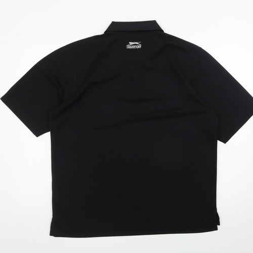 Slazenger Men's Black Golf Polo Shirt Size L Lightweight Polyester