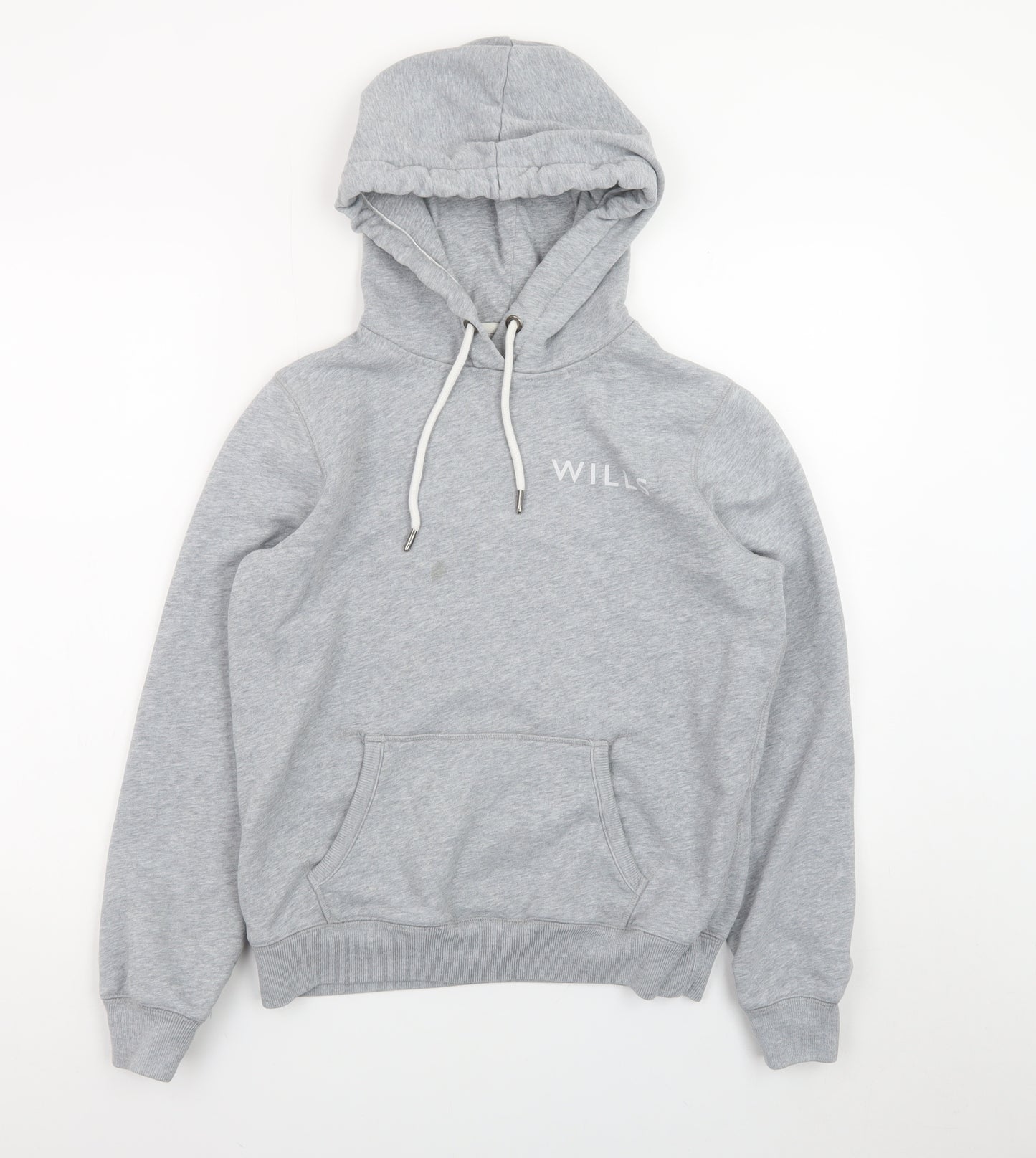 Jack Wills Women's Grey Pullover Hoodie UK 12 with Logo Print