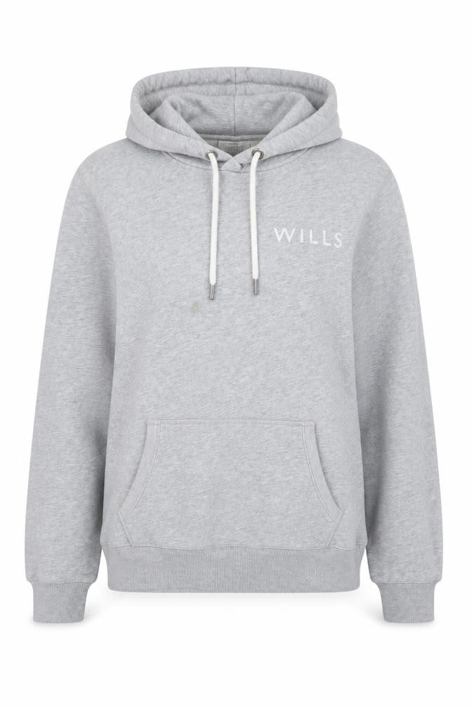 Front view of Jack Wills Women's Grey Pullover Hoodie UK 12 with Logo Print