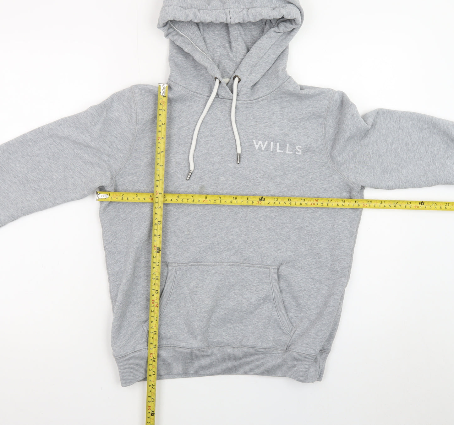 Jack Wills Women's Grey Pullover Hoodie UK 12 with Logo Print