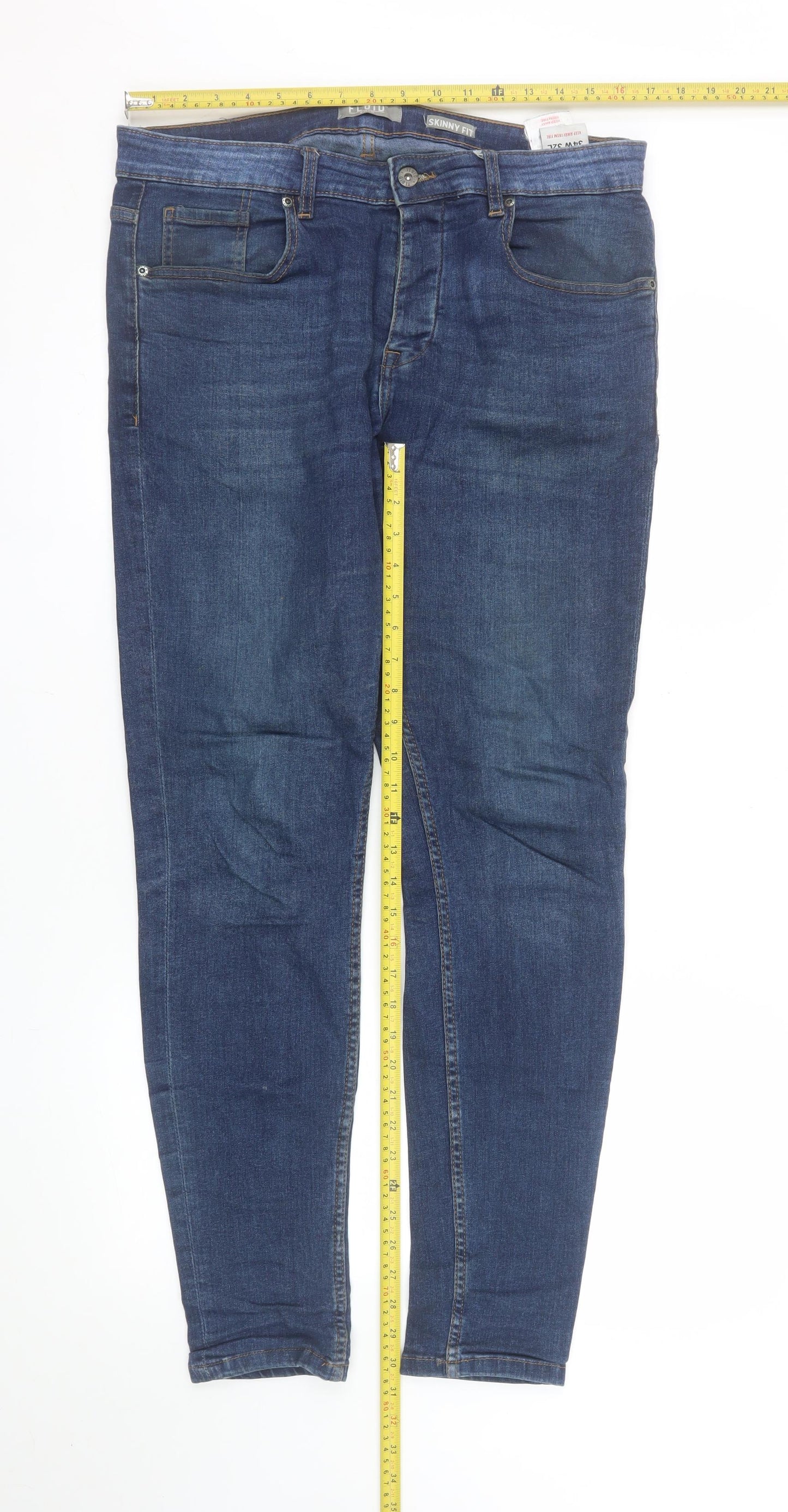 Fluid Men’s Blue Skinny Fit Denim Jeans 34W 32L