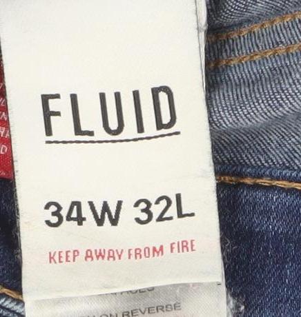Fluid Men’s Blue Skinny Fit Denim Jeans 34W 32L