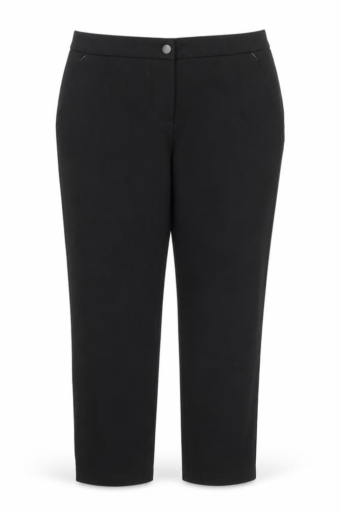 Front view of Dunnes Women’s Black Stretch Trousers, size UK 20 Plus, Fit