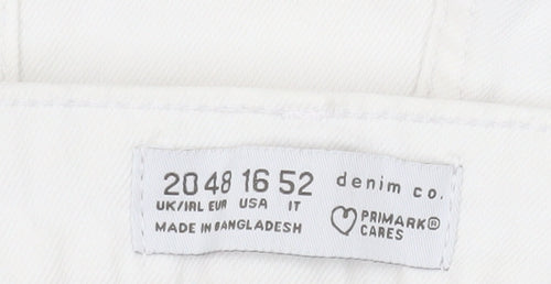 Primark Womens White Size 20 Straight Leg Denim Jeans