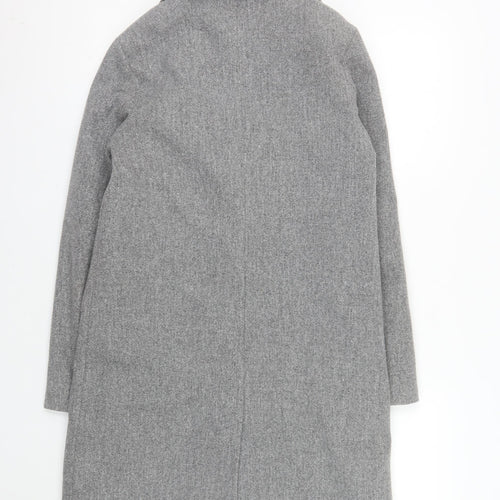 Primark Women's Grey Wool Blend Mid-Length Overcoat Size 8