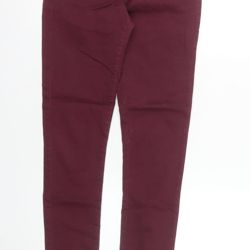 VERO MODA Women's Red Skinny Stretch Jeans XS Slim Fit Mid Rise