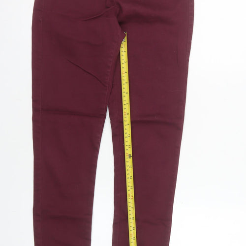 VERO MODA Women's Red Skinny Stretch Jeans XS Slim Fit Mid Rise