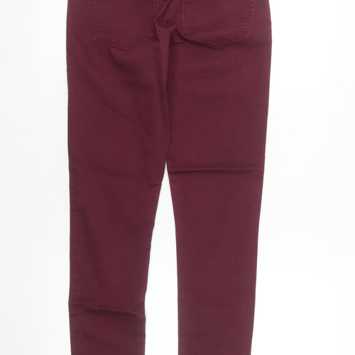 VERO MODA Women's Red Skinny Stretch Jeans XS Slim Fit Mid Rise