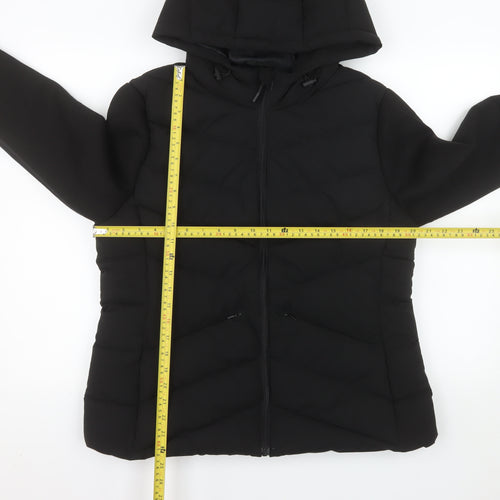 Primark Men's Black L Hooded Puffer Jacket Polyester Lined