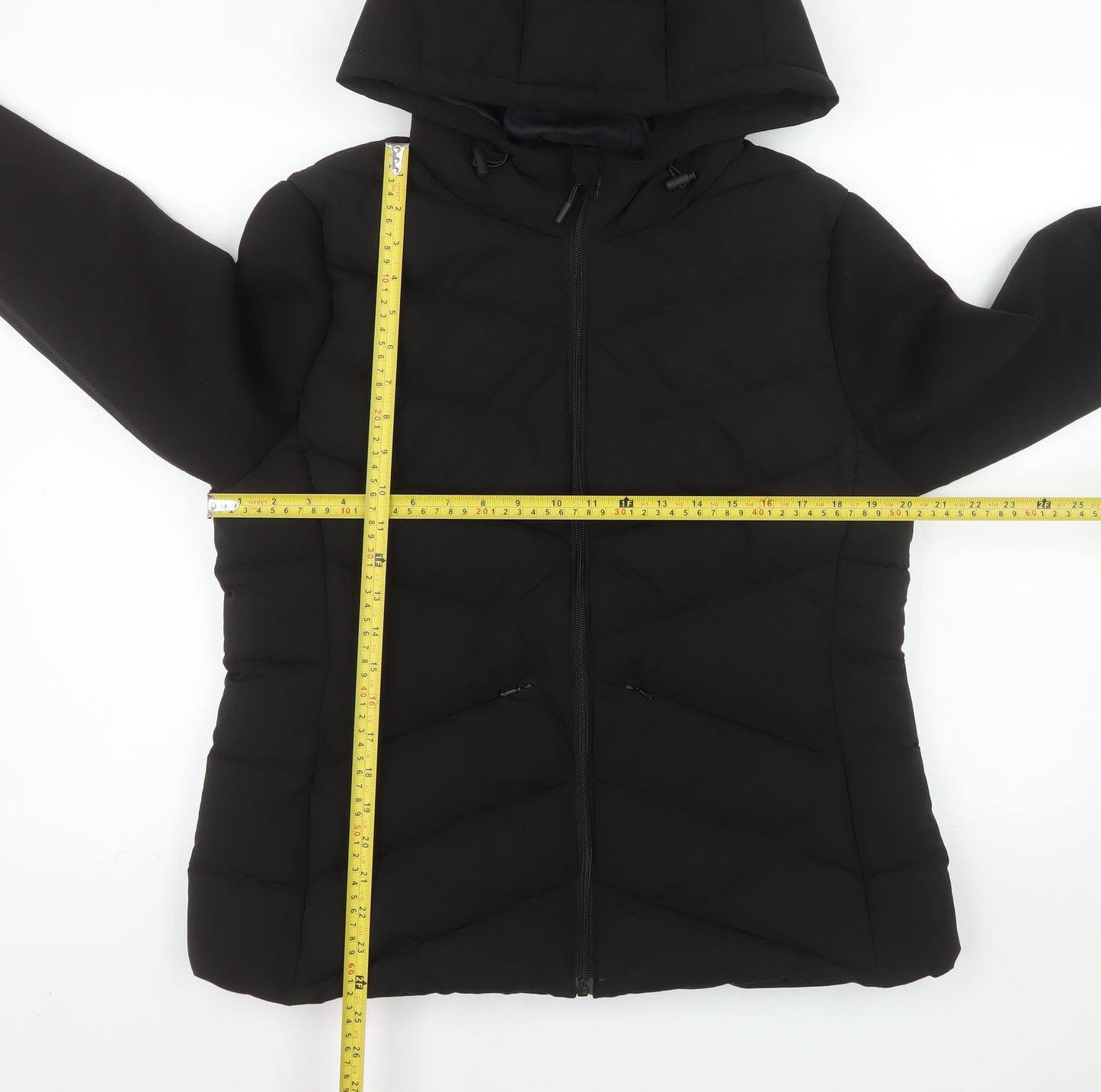 Primark Men's Black L Hooded Puffer Jacket Polyester Lined