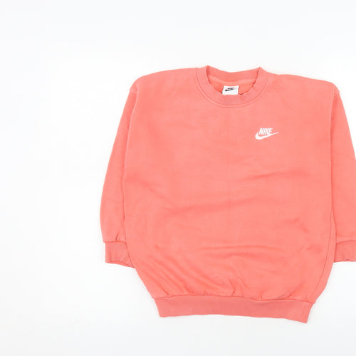Nike Girls Pink Crew Neck Pullover Sweatshirt Size S 128-137cm