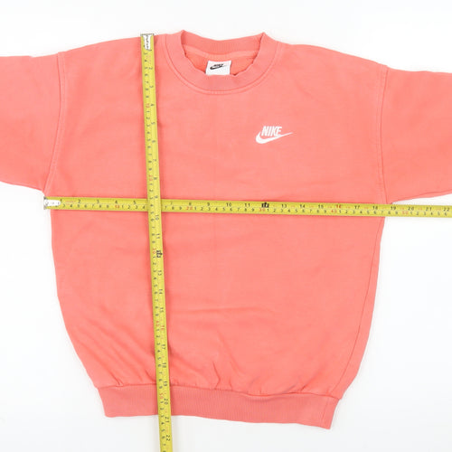 Nike Girls Pink Crew Neck Pullover Sweatshirt Size S 128-137cm