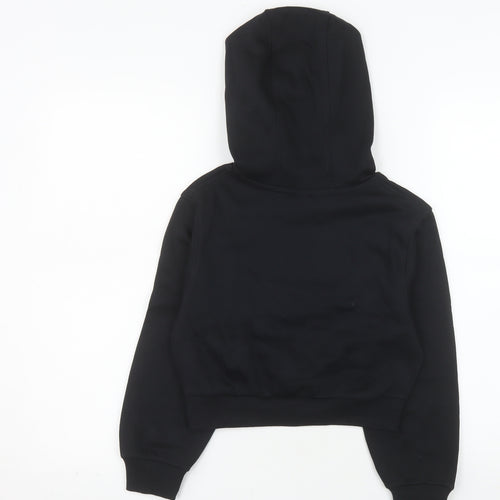Nike Girls Black Pullover Hoodie Size 7-8 Years Fleece Logo Sweatshirt
