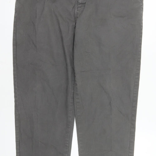 Denim Co Men's Grey Chino Straight Fit Trousers W36 L30