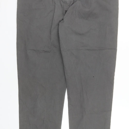 Denim Co Men's Grey Chino Straight Fit Trousers W36 L30