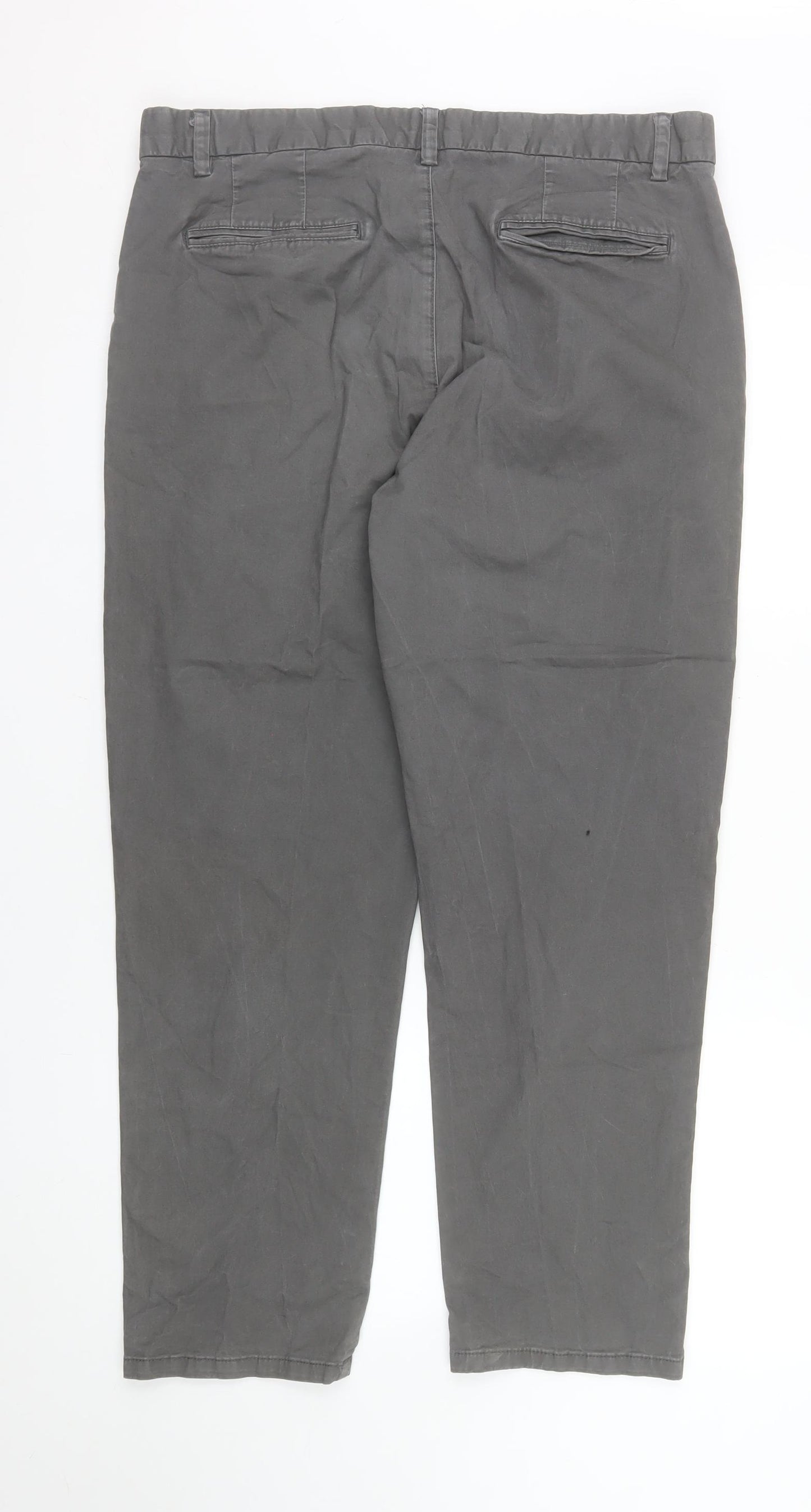 Denim Co Men's Grey Chino Straight Fit Trousers W36 L30
