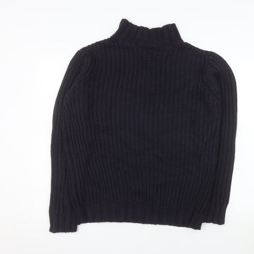 Albert J. Malloy Men’s Blue Chunky Knit Henley Jumper L
