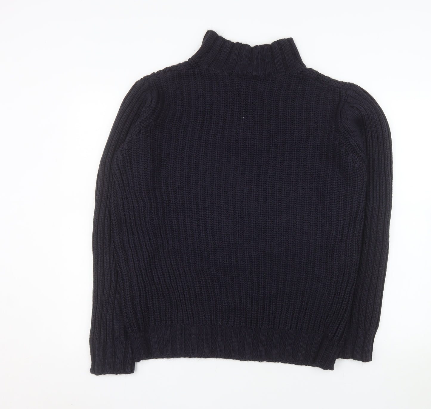 Albert J. Malloy Men’s Blue Chunky Knit Henley Jumper L