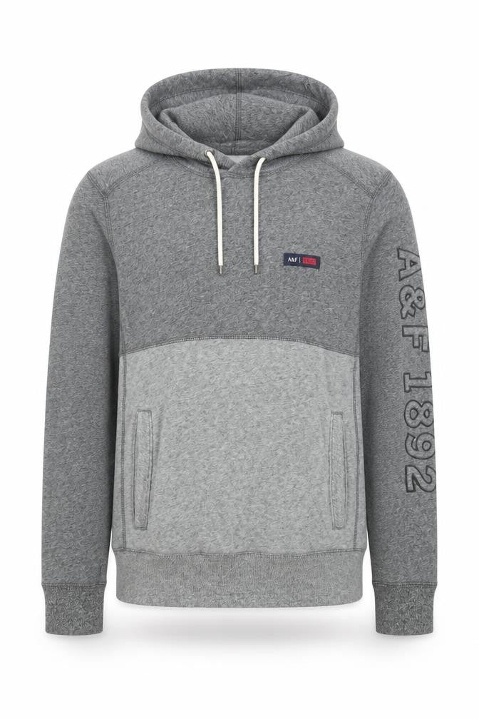 Abercrombie & Fitch Mens Grey XS Pullover Hoodie Logo Fleece