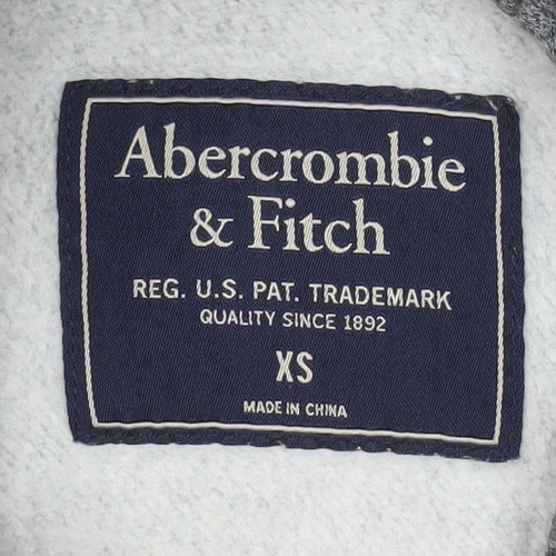 Abercrombie & Fitch Mens Grey XS Pullover Hoodie Logo Fleece