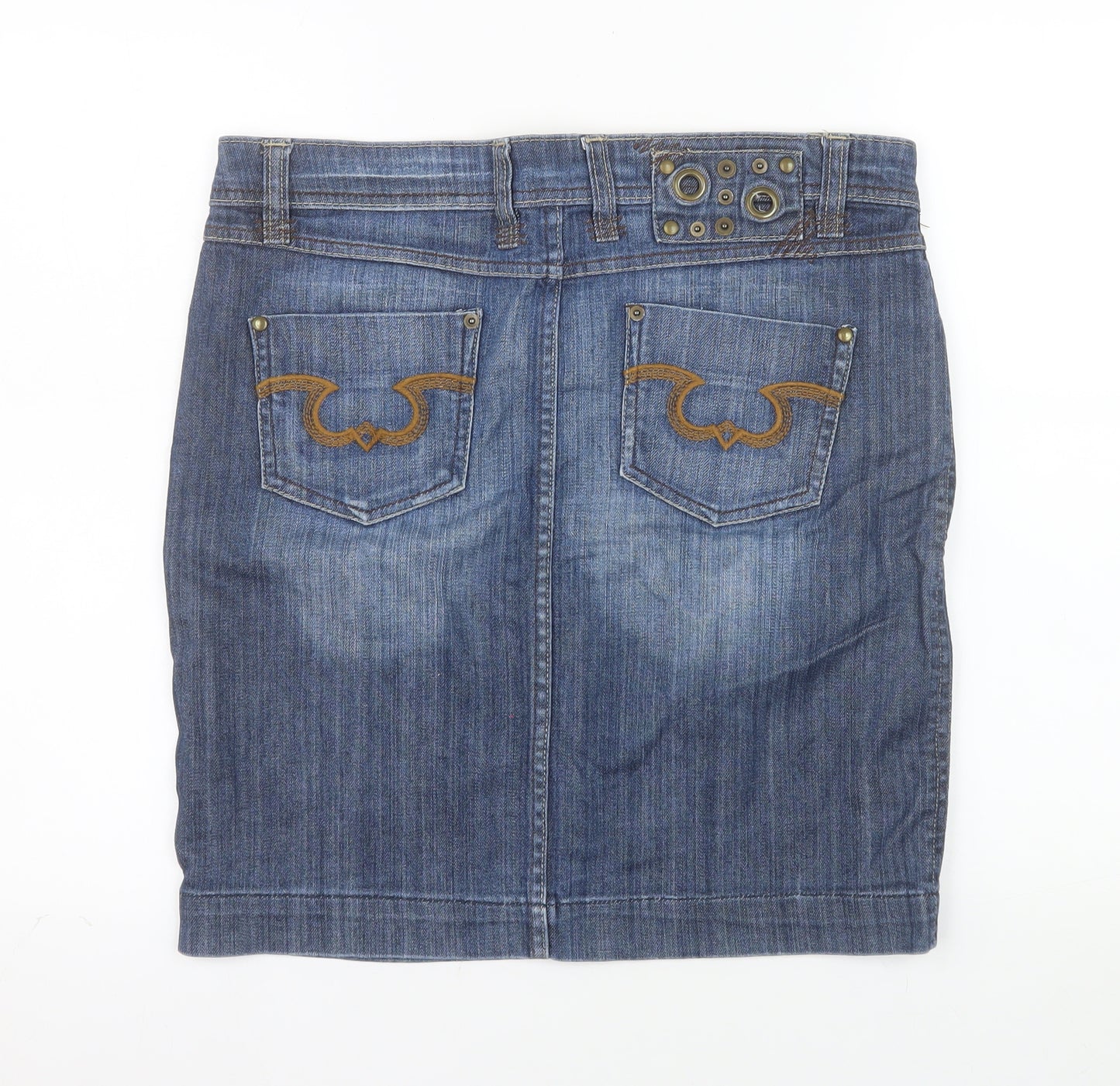St. Bernard Women Blue Denim Knee Length Pencil Skirt Size 12