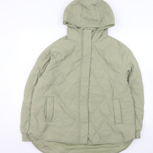 Dunnes Stores Womens Green Quilted Hooded Jacket M