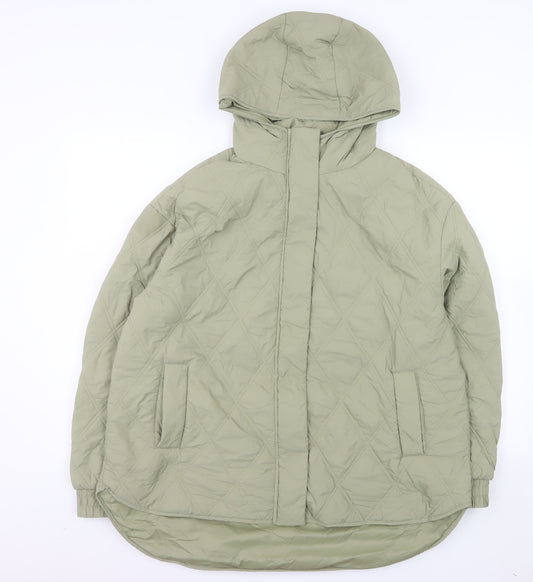 Dunnes Stores Womens Green Quilted Hooded Jacket M