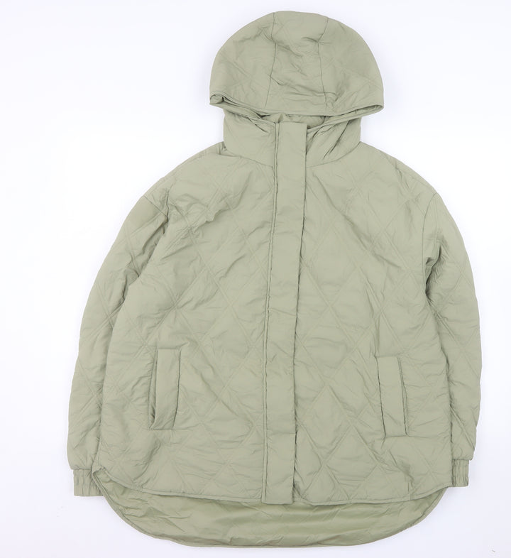 Dunnes Stores Womens Green Quilted Hooded Jacket M