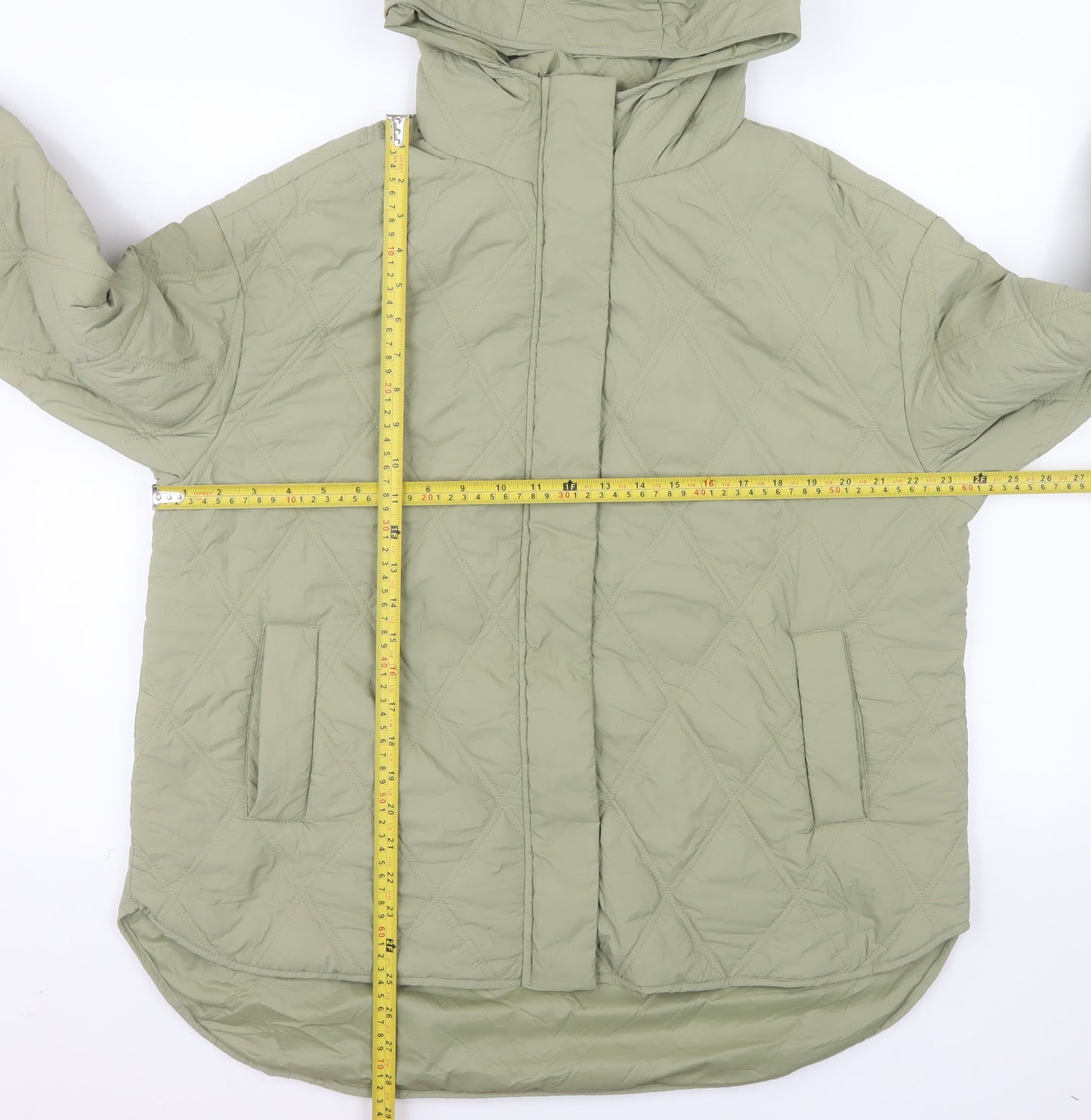 Dunnes Stores Womens Green Quilted Hooded Jacket M
