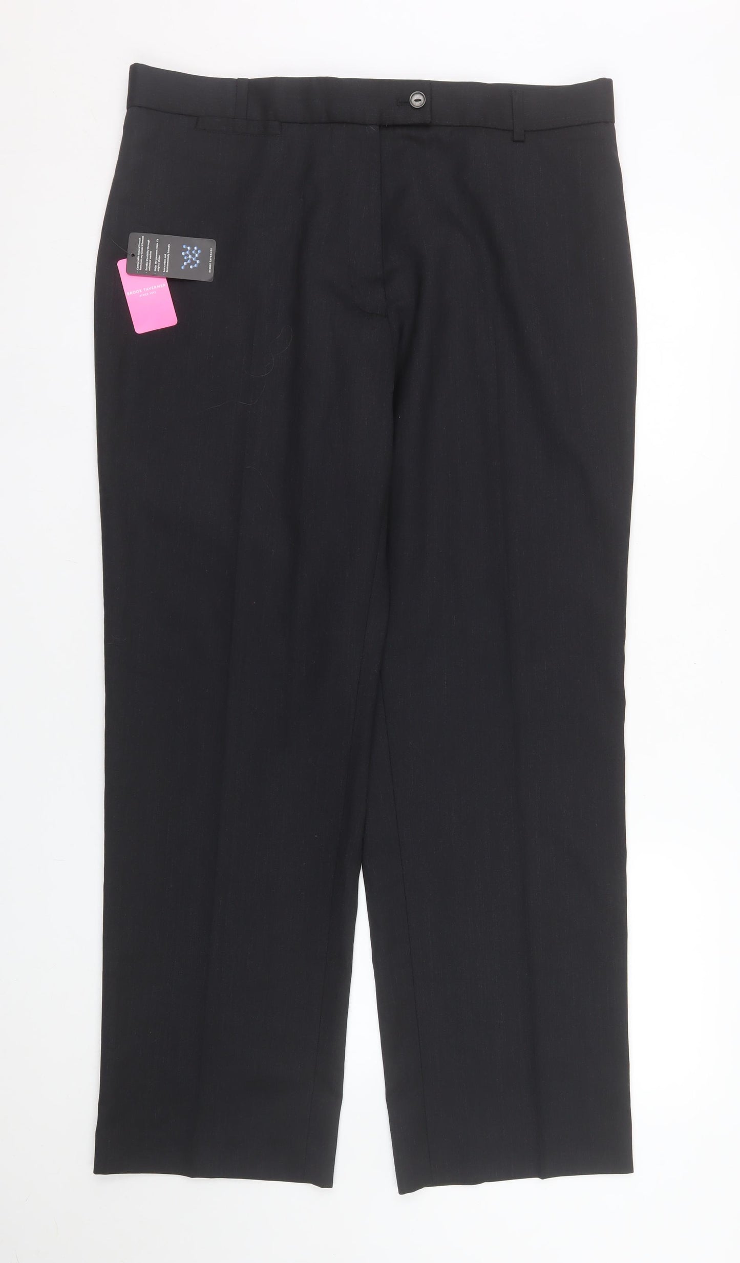 Brook Taverner Womens Black Size 16 Regular Dress Pants Wool Blend Trousers