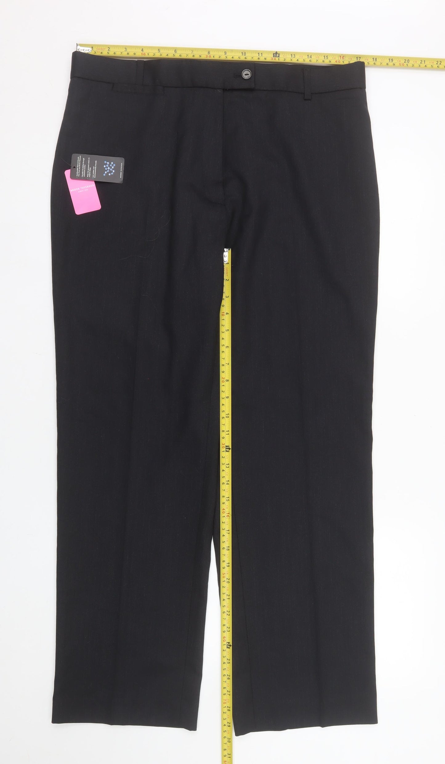 Brook Taverner Womens Black Size 16 Regular Dress Pants Wool Blend Trousers