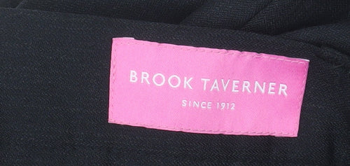 Brook Taverner Womens Black Size 16 Regular Dress Pants Wool Blend Trousers