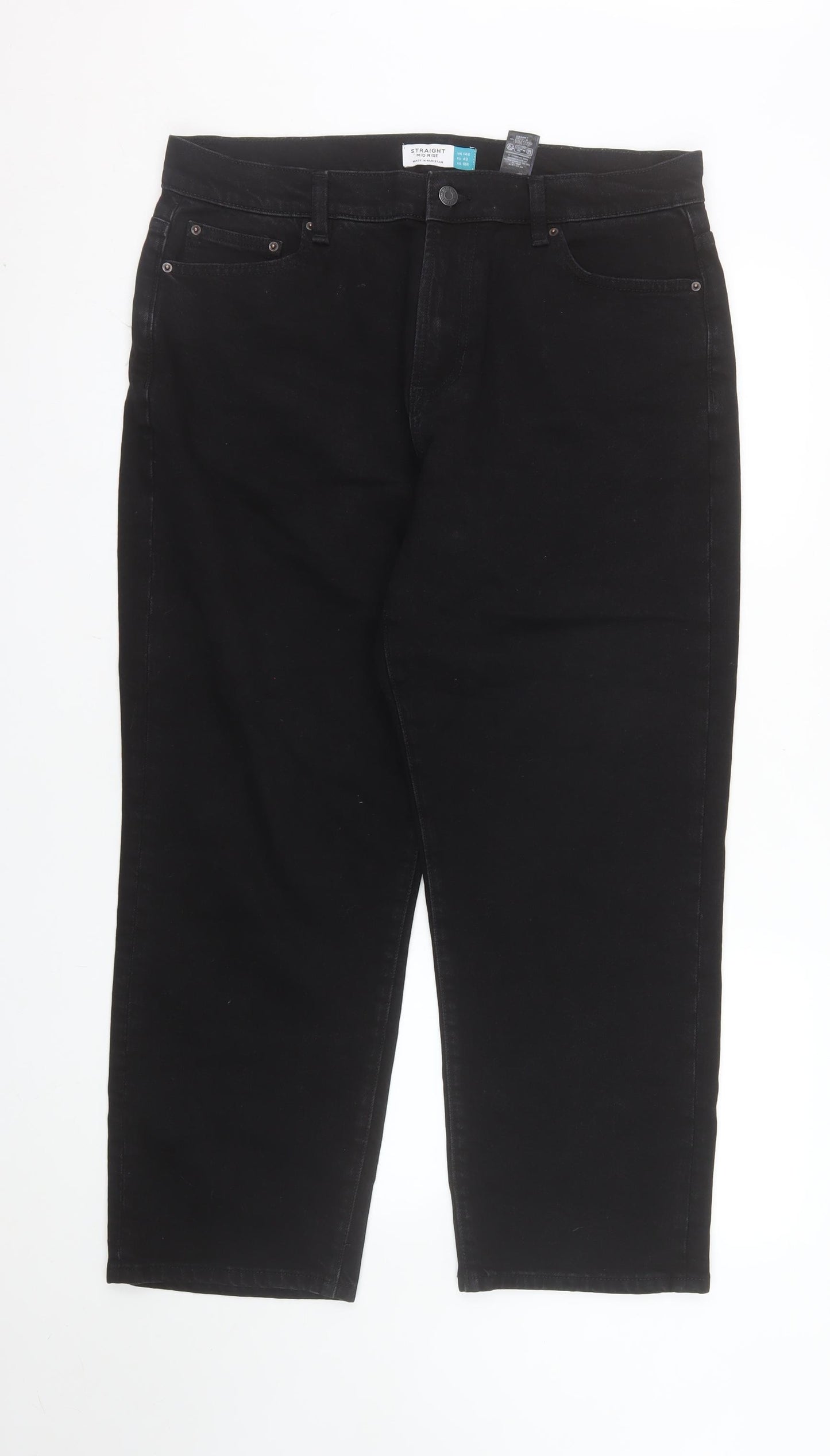 Next Women’s Black Straight Jeans Size 14 Regular Fit Denim