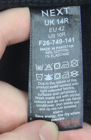Next Women’s Black Straight Jeans Size 14 Regular Fit Denim