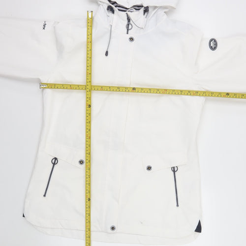 Trespass Womens White Waterproof Hooded Rain Jacket UK14 L