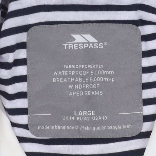 Trespass Womens White Waterproof Hooded Rain Jacket UK14 L