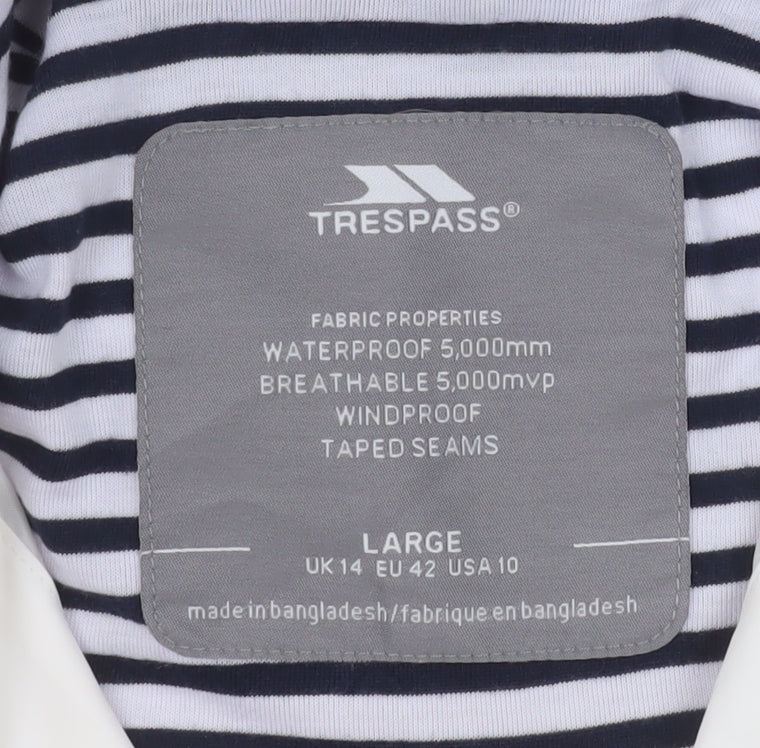 Trespass Womens White Waterproof Hooded Rain Jacket UK14 L