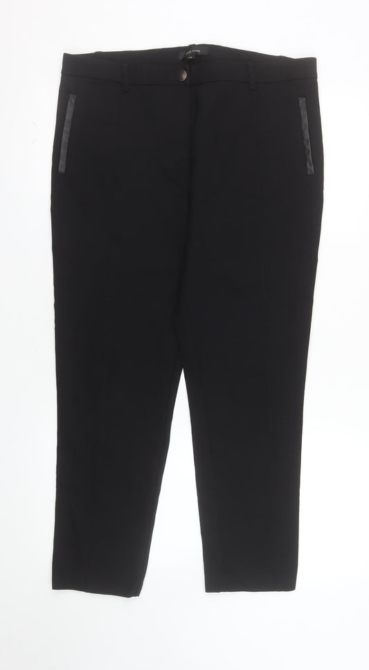 River Island Women’s Black Size 14 Cropped Slim Trousers