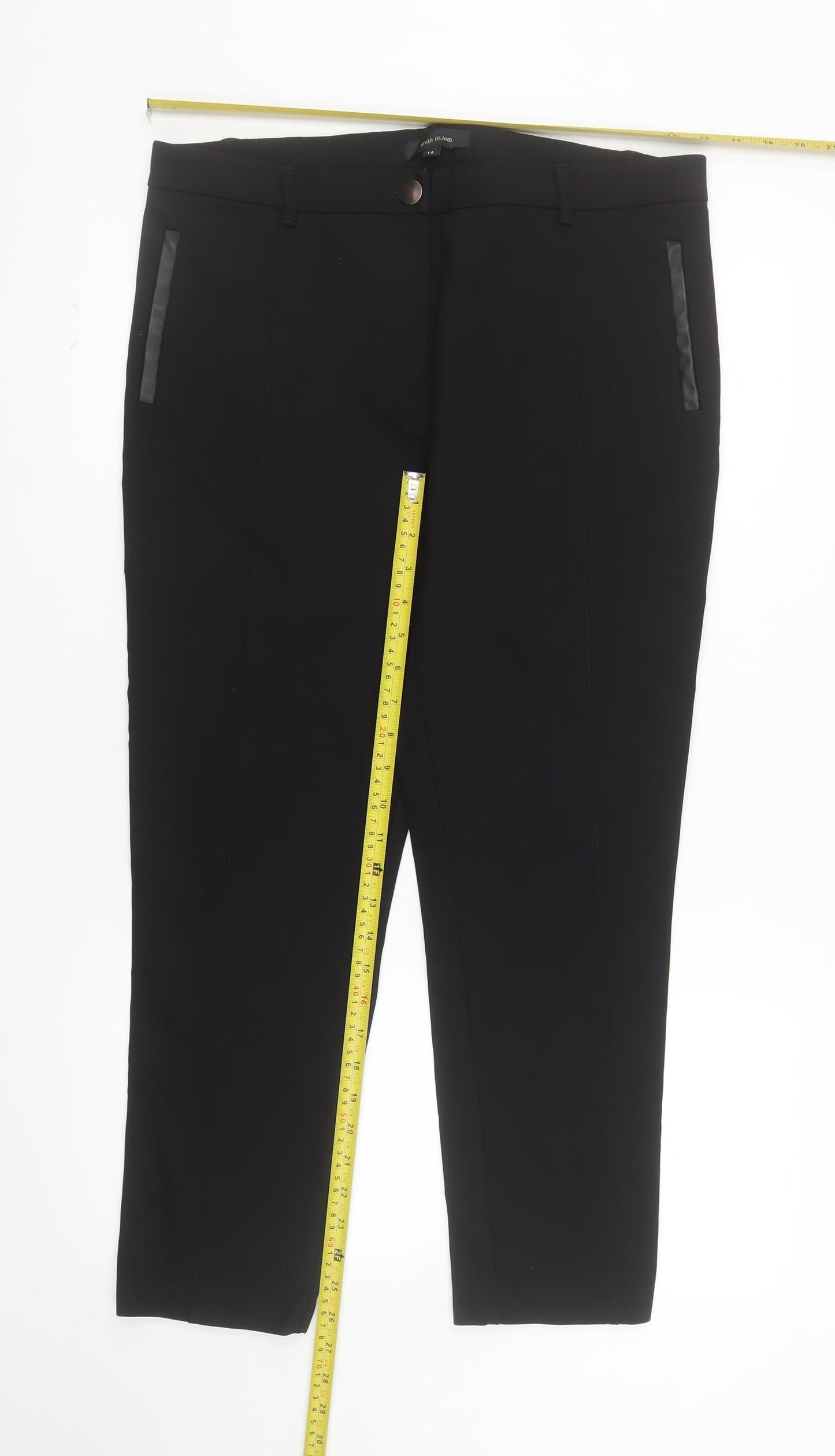 River Island Women’s Black Size 14 Cropped Slim Trousers